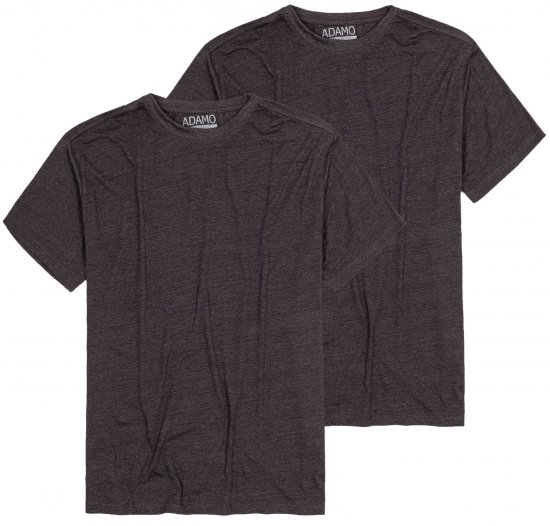 Adamo Kilian Regular fit 2-pack T-shirt Charcoal - T-shirts - Grote Maten T-shirts Heren