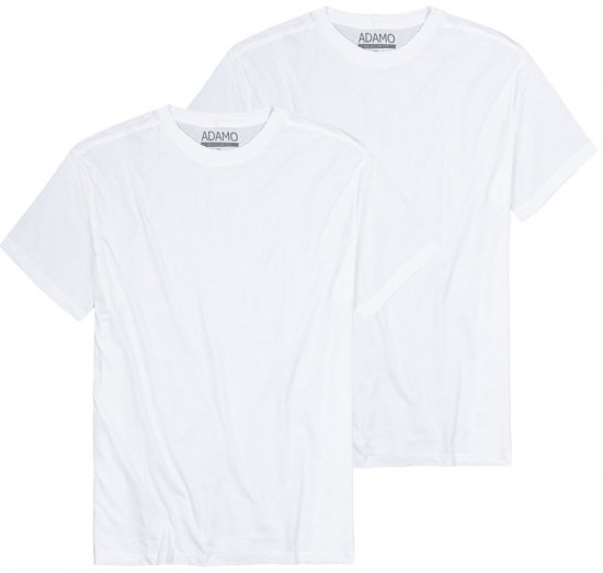 Adamo Kilian Regular fit 2-pack T-shirt White - T-shirts - Grote Maten T-shirts Heren