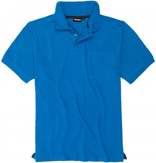 Adamo Klaas Regular fit Polo Shirt with Pocket Azur Blue - Polo shirts - Grote Maten Poloshirts Heren