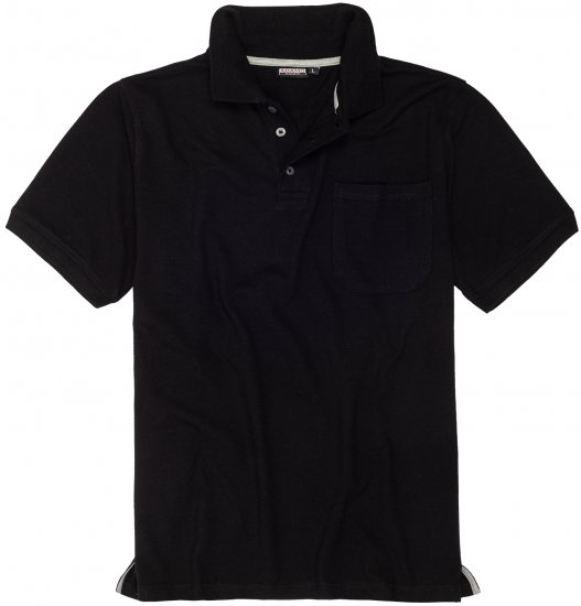 Adamo Klaas Regular fit Polo Shirt with Pocket Black - Polo shirts - Grote Maten Poloshirts Heren
