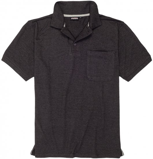 Adamo Klaas Regular fit Polo Shirt with Pocket Charcoal - Polo shirts - Grote Maten Poloshirts Heren