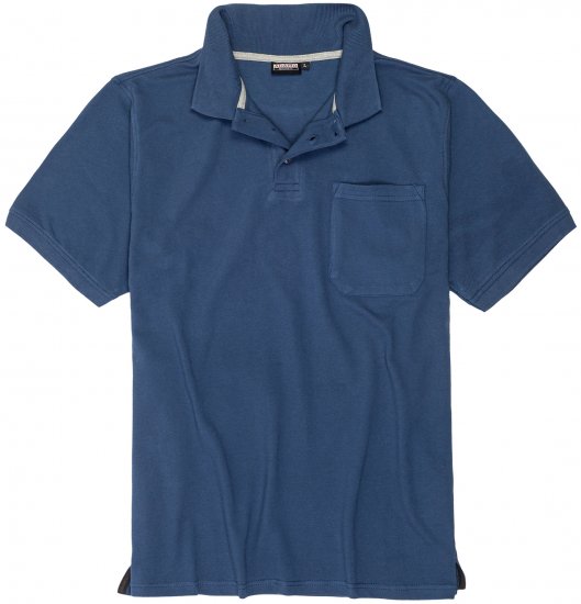 Adamo Klaas Regular fit Polo Shirt with Pocket Denim Blue - Polo shirts - Grote Maten Poloshirts Heren