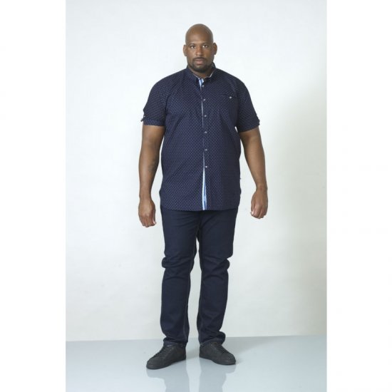 D555 Kurt Printed Short Sleeve Shirt - Hemden - Overhemden Grote Maten Heren