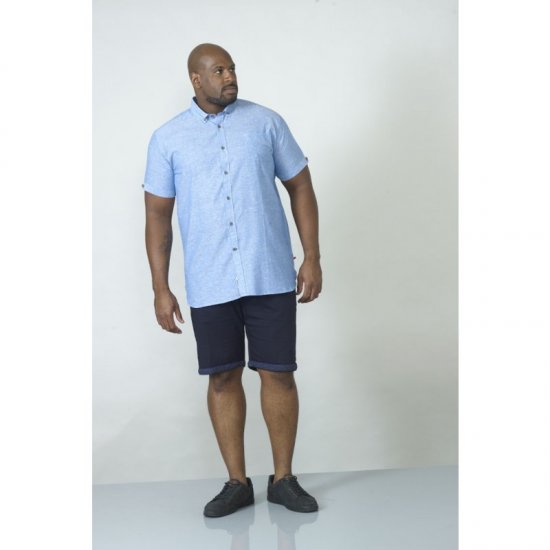 D555 Eric Linen Short Sleeve Shirt - Hemden - Overhemden Grote Maten Heren
