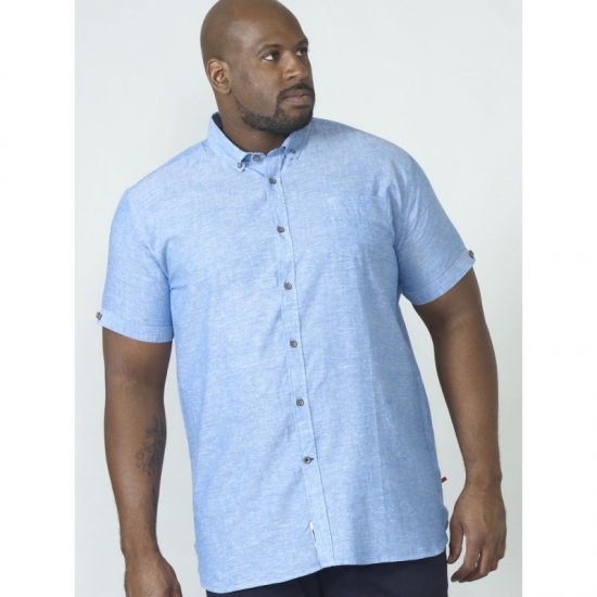 D555 Eric Linen Short Sleeve Shirt - Hemden - Overhemden Grote Maten Heren