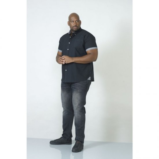 D555 Kevin Oxford Shirt Black - Hemden - Overhemden Grote Maten Heren