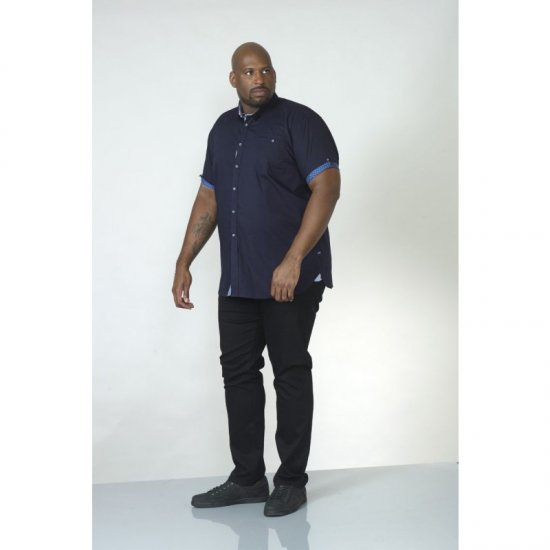 D555 Tim Short Sleeve Shirt Navy - Hemden - Overhemden Grote Maten Heren