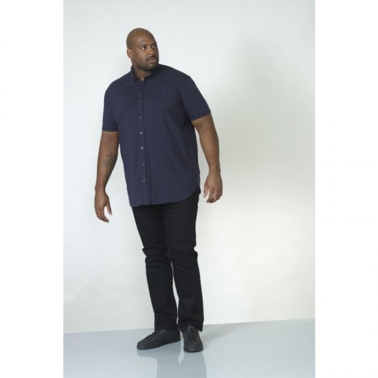 D555 Beaver Couture Jersey Shirt Navy - Hemden - Overhemden Grote Maten Heren