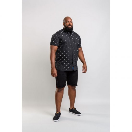 D555 Marley Shirt Black - Hemden - Overhemden Grote Maten Heren