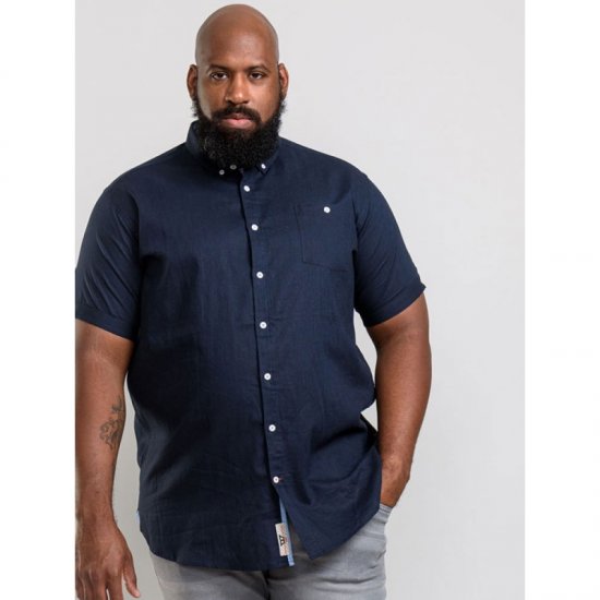 D555 Brixton Shirt Navy - Hemden - Overhemden Grote Maten Heren