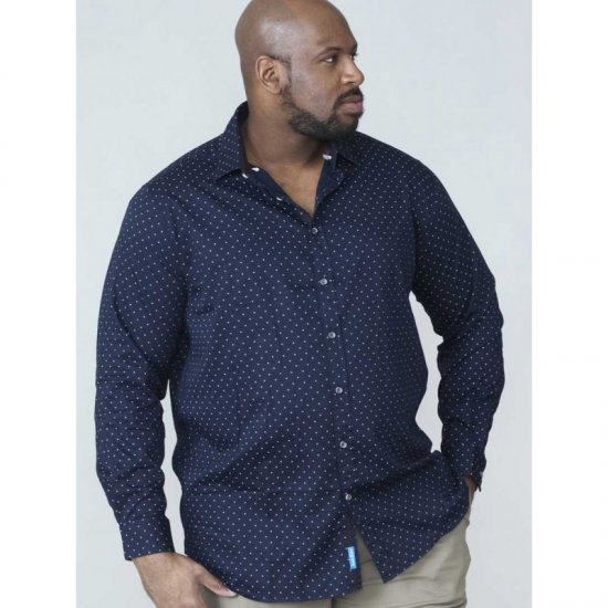 D555 Rashard Long Sleeve Printed Shirt - Hemden - Overhemden Grote Maten Heren