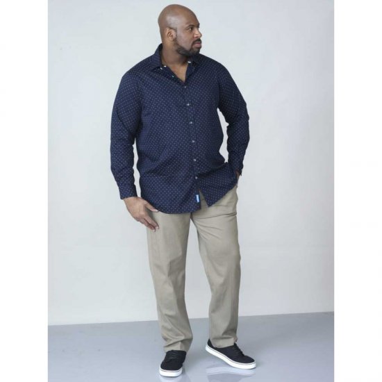 D555 Rashard Long Sleeve Printed Shirt - Hemden - Overhemden Grote Maten Heren