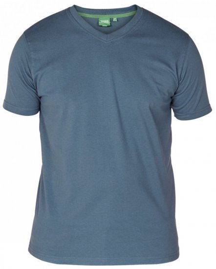 D555 Signature V-neck T-shirt Teal - T-shirts - Grote Maten T-shirts Heren
