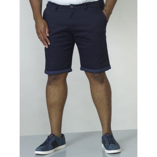 D555 Luke Stretch Shorts Navy - Shorts - Grote Maten Korte Broeken Heren