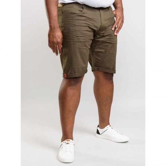 D555 Gilbert Stretch Shorts Khaki - Shorts - Grote Maten Korte Broeken Heren