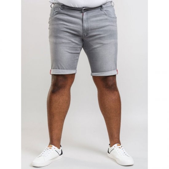 D555 Griffin Denim Shorts Grey - Shorts - Grote Maten Korte Broeken Heren