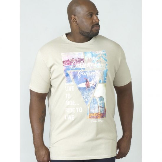 D555 Gordon T-shirt Pale Khaki - T-shirts - Grote Maten T-shirts Heren