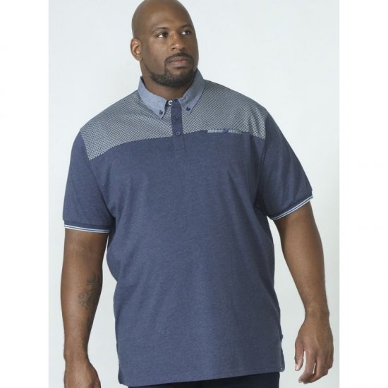 D555 Brent Polo Denim Blue - Polo shirts - Grote Maten Poloshirts Heren