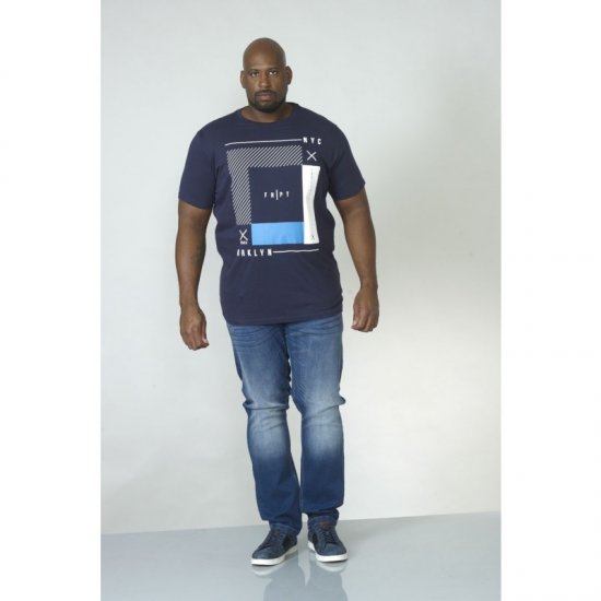 D555 Kenton T-shirt Navy - T-shirts - Grote Maten T-shirts Heren