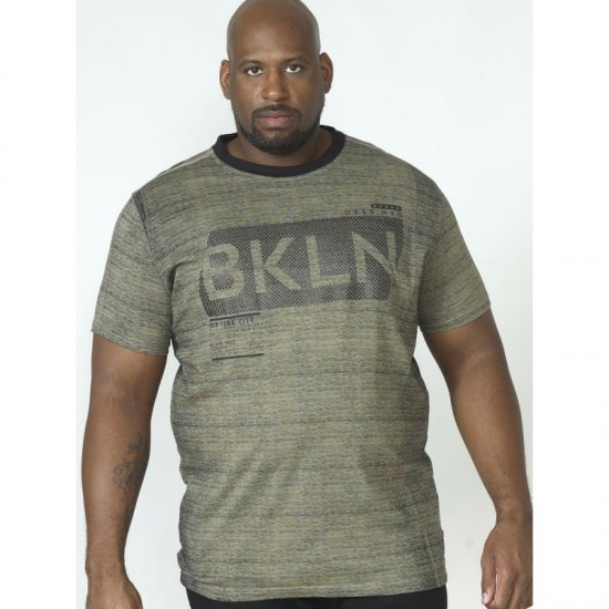 D555 NewYork Brooklyn T-shirt Khaki - T-shirts - Grote Maten T-shirts Heren
