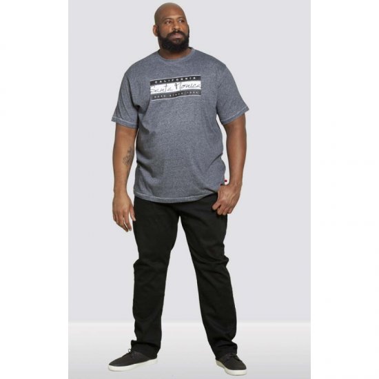 D555 Tempa T-shirt Navy Twist - T-shirts - Grote Maten T-shirts Heren