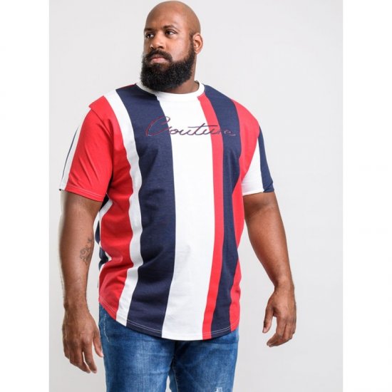 D555 Bancroft T-shirt Red/Navy - T-shirts - Grote Maten T-shirts Heren