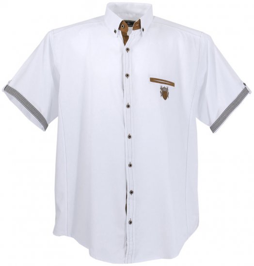 Lavecchia 1128 Short sleeve Shirt White - Hemden - Overhemden Grote Maten Heren