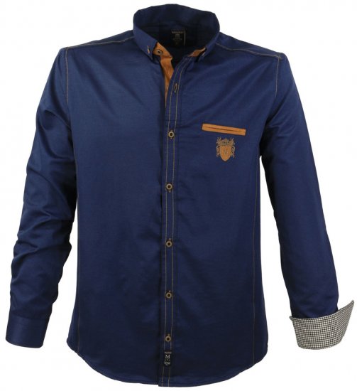 Lavecchia 1980 Long sleeve Shirt Navy Blue - Hemden - Overhemden Grote Maten Heren