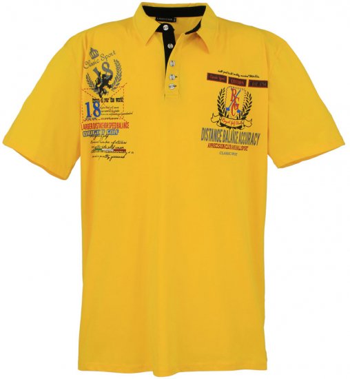 Lavecchia 2038 Printed Jersey Poloshirt Yellow - Polo shirts - Grote Maten Poloshirts Heren