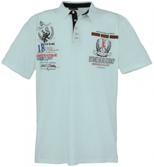 Lavecchia 2038 Printed Jersey Poloshirt Mint - Polo shirts - Grote Maten Poloshirts Heren