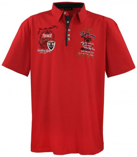 Lavecchia 3101 Printed Jersey Poloshirt Red - Polo shirts - Grote Maten Poloshirts Heren