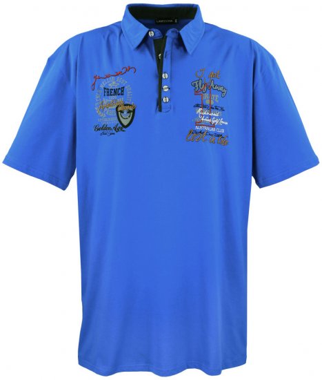 Lavecchia 3101 Printed Jersey Poloshirt Royal Blue - Polo shirts - Grote Maten Poloshirts Heren
