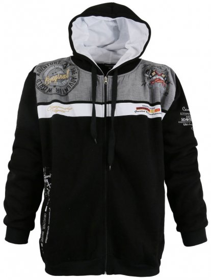 Lavecchia 2022 Printed Zipper Hoodie Black - Sweaters & hoodies - Sweaters & Hoodies Grote Maten Heren