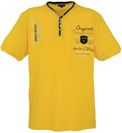 Lavecchia 2042 Printed T-shirt Yellow - T-shirts - Grote Maten T-shirts Heren