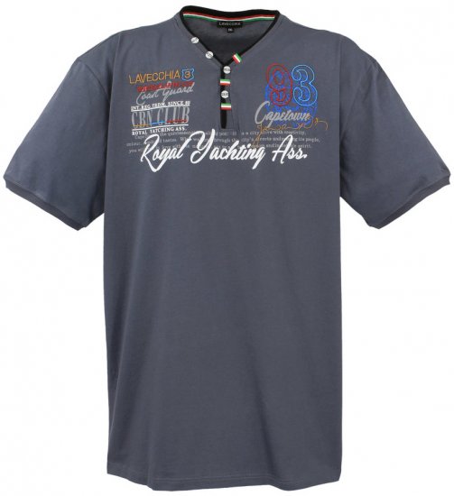 Lavecchia 608 Printed T-shirt Charcoal - T-shirts - Grote Maten T-shirts Heren