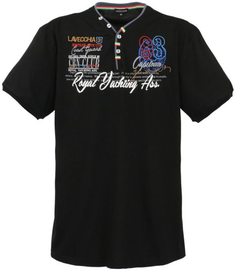 Lavecchia 608 Printed T-shirt Black - T-shirts - Grote Maten T-shirts Heren