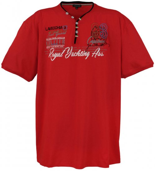 Lavecchia 608 Printed T-shirt Red - T-shirts - Grote Maten T-shirts Heren