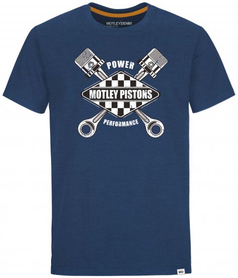Motley Denim Leyton T-shirt Dark Indigo - T-shirts - Grote Maten T-shirts Heren