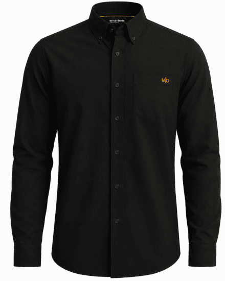 Motley Denim Lisbon Long Sleeve Shirt Black - Hemden - Overhemden Grote Maten Heren