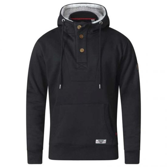 D555 Lorenzo Half zip Hoodie Black - Sweaters & hoodies - Sweaters & Hoodies Grote Maten Heren