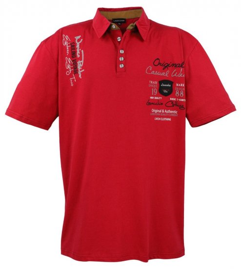 Lavecchia 610 T-shirt met kraag Rood - Polo shirts - Grote Maten Poloshirts Heren
