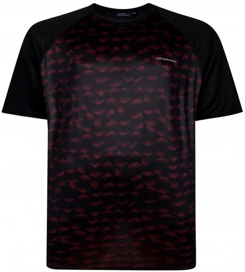 Espionage LW157 Performance T-shirt Black/Red - Sportkleding & outdoor - Grote Maten Sportkleding Heren