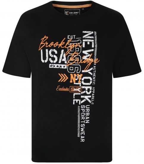 Kam Jeans 5736 NY Print T-Shirts 2-Pack - T-shirts - Grote Maten T-shirts Heren