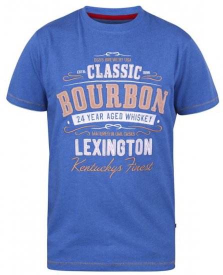 D555 Macmillan Bourbon Whiskey Crew Neck T-Shirt Blue - T-shirts - Grote Maten T-shirts Heren