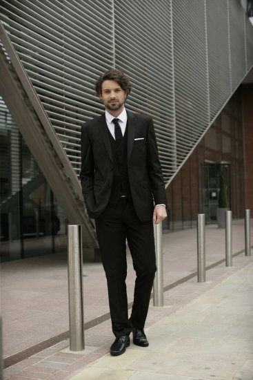 Skopes Madrid Waistcoat Black - Pakken - Grote Maten Kostuum Heren