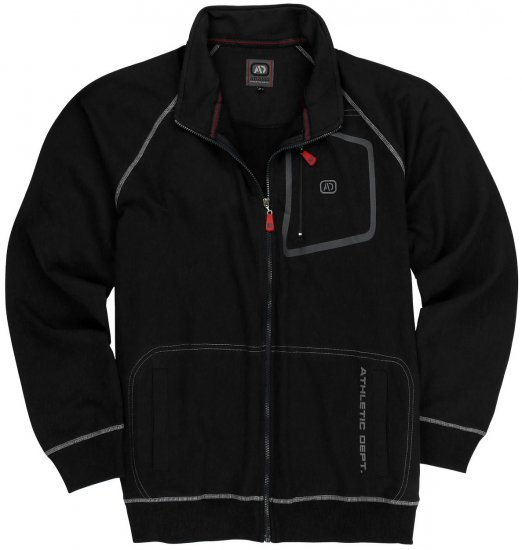 Adamo Manuel Sweatshirt with Zipper Black - Sweaters & hoodies - Sweaters & Hoodies Grote Maten Heren