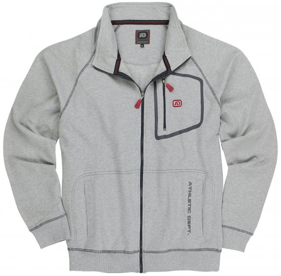Adamo Manuel Sweatshirt with Zipper Grey - Sweaters & hoodies - Sweaters & Hoodies Grote Maten Heren
