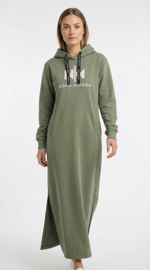 Nora Mikken MARI Maxi Hoodie Dress Green - Sweaters & hoodies - 