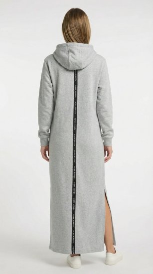 Nora Mikken MARI Maxi Hoodie Dress Grey - Sweaters & hoodies - 
