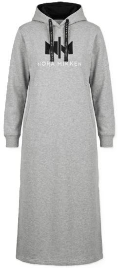 Nora Mikken MARI Maxi Hoodie Dress Grey - Sweaters & hoodies - 